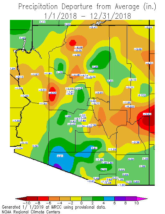 Arizona Map With Weather Temperatures